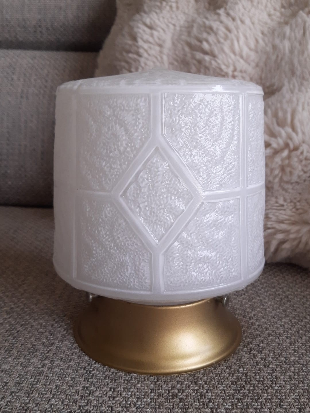 Art Deco Glass Ceiling Lamp with Gold Base - Home Accents
